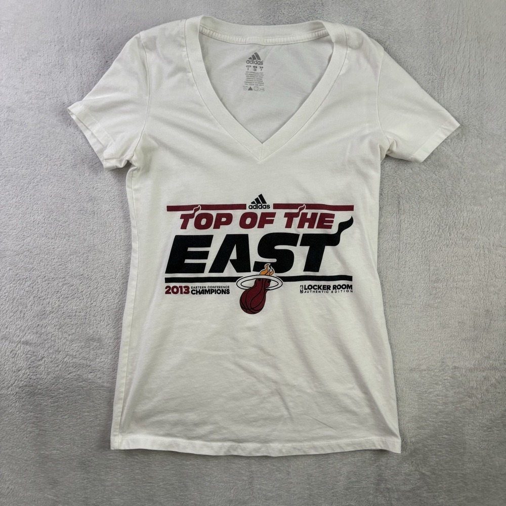 Adidas Miami Heat 2013 Eastern Conference Champs White Shirt Women's Small